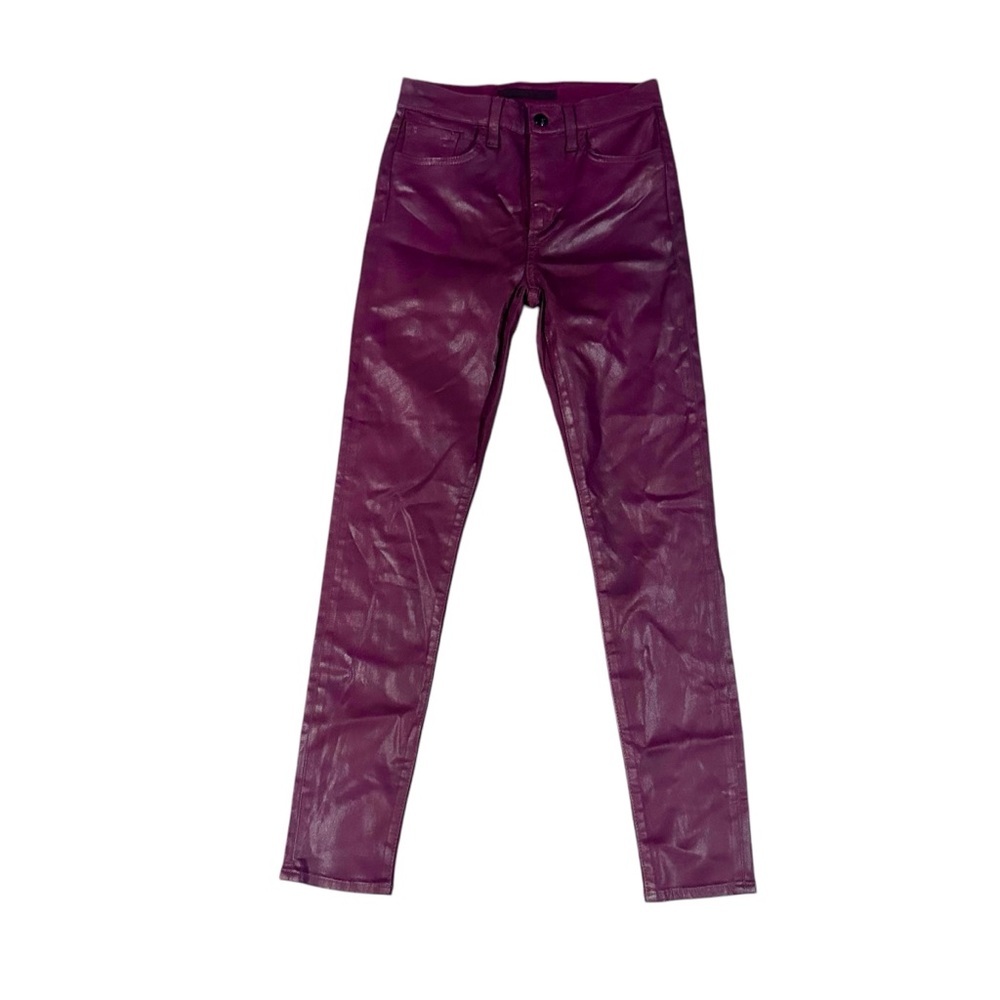 Joe's Jeans THE CHARLIE High Rise Skinny Ankle Coated Jeans in Plum - 25 - Picture 3 of 7